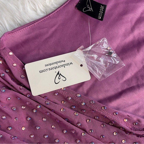 Windsor Fuchsia Rhinestone Drape Blouse - Picture 11 of 15